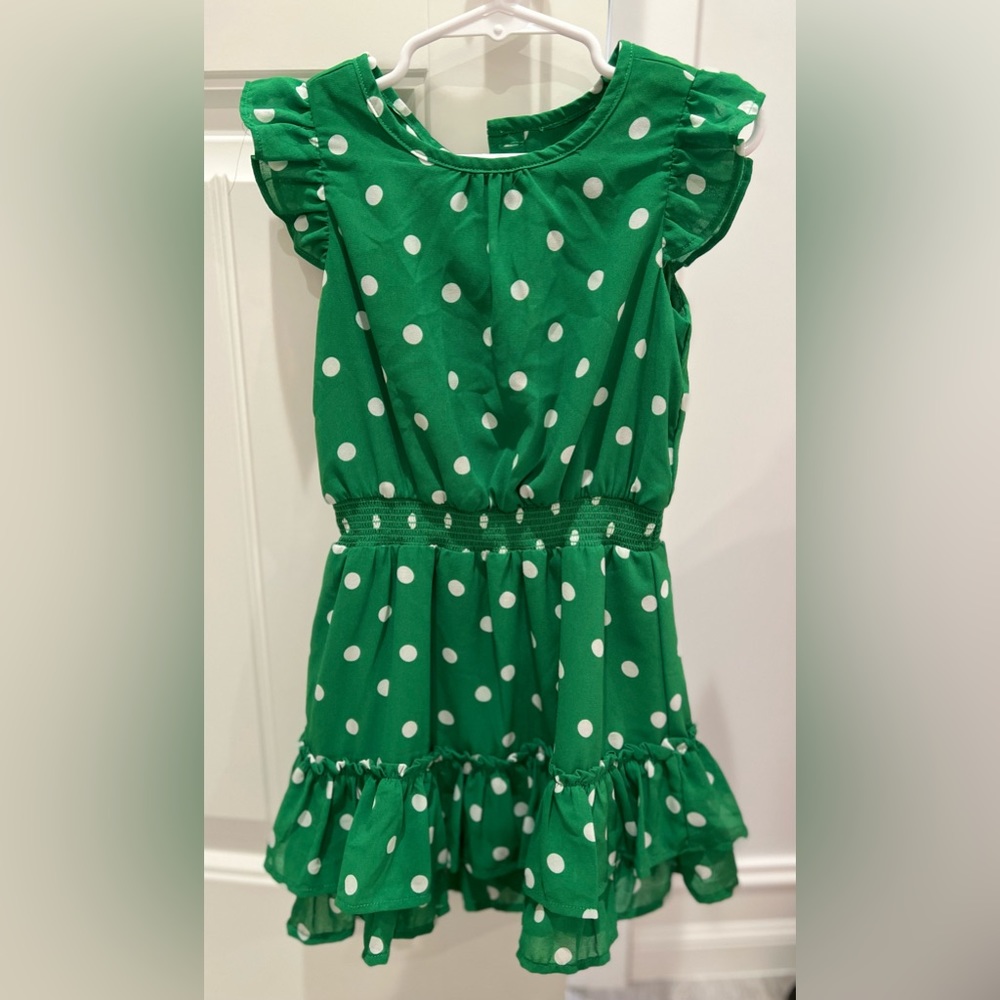 Janie and Jackie green polka dot dress 4T
